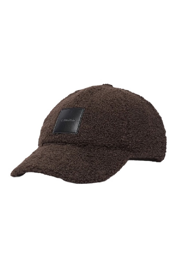 CALVIN KLEIN ALL-OVER SHERPA W/ PATCH CAP ΚΑΠΕΛΟ ΓΥΝΑΙΚΕΙΟ BROWN