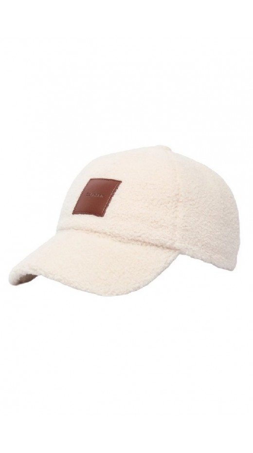 CALVIN KLEIN ALL-OVER SHERPA W/ PATCH CAP ΚΑΠΕΛΟ ΓΥΝΑΙΚΕΙΟ CREAMY WHITE