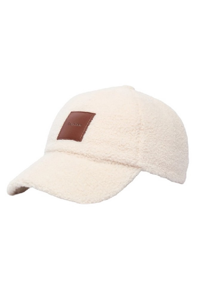 CALVIN KLEIN ALL-OVER SHERPA W/ PATCH CAP ΚΑΠΕΛΟ ΓΥΝΑΙΚΕΙΟ CREAMY WHITE