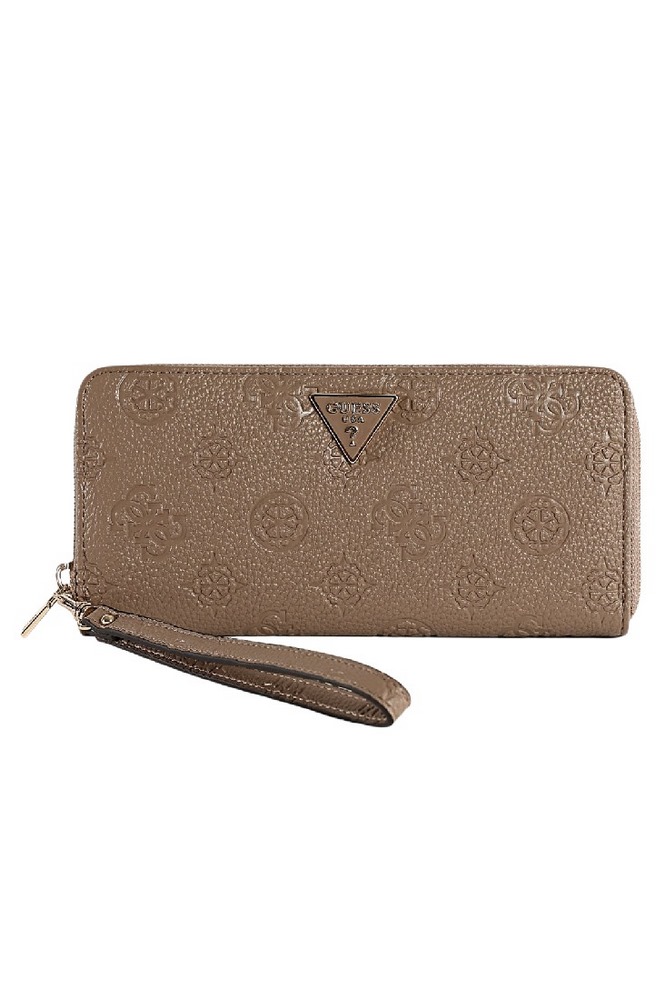 GUESS CRESIDIA II SLG LRG ZIP AROUND ΠΟΡΤΟΦΟΛΙ ΓΥΝΑΙΚΕΙΟ TAUPE