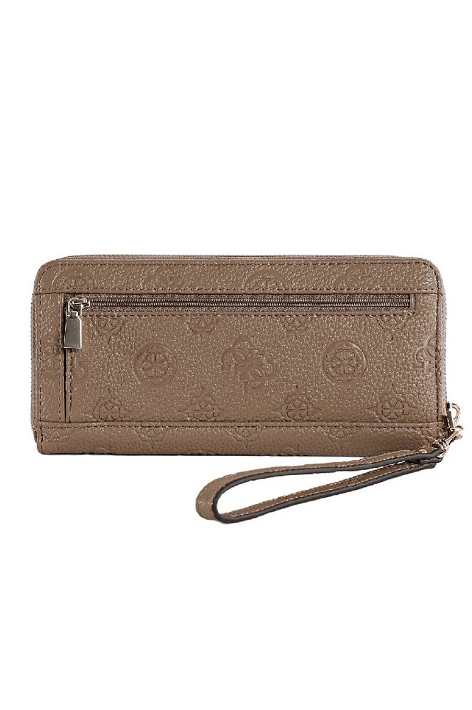 GUESS CRESIDIA II SLG LRG ZIP AROUND ΠΟΡΤΟΦΟΛΙ ΓΥΝΑΙΚΕΙΟ TAUPE