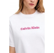 CALVIN KLEIN JEANS 2 TONE 3D EMBROIDERY LOGO TEE T-SHIRT ΜΠΛΟΥΖΑ ΓΥΝΑΙΚΕΙΑ WHITE