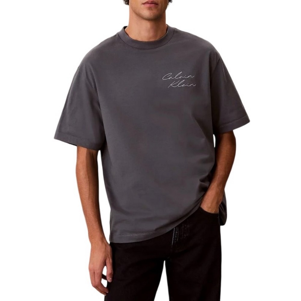 CALVIN KLEIN JEANS 16S APRIL GRAPHIC SEASONAL T-SHIRT ΜΠΛΟΥΖΑ ΑΝΔΡΙΚΗ GREY