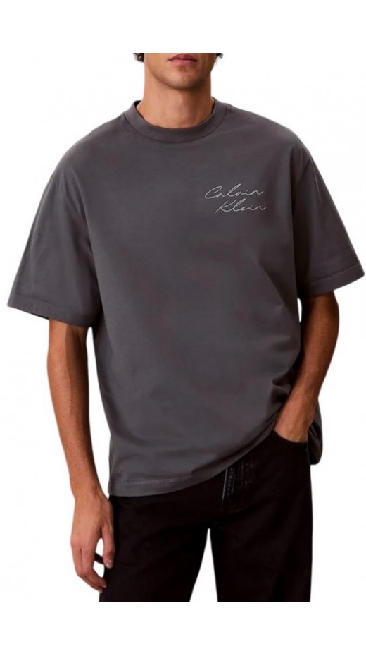 CALVIN KLEIN JEANS 16S APRIL GRAPHIC SEASONAL T-SHIRT ΜΠΛΟΥΖΑ ΑΝΔΡΙΚΗ GREY