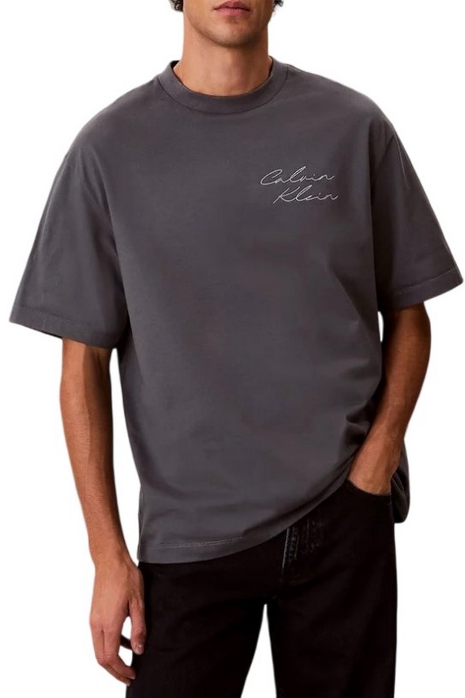 CALVIN KLEIN JEANS 16S APRIL GRAPHIC SEASONAL T-SHIRT ΜΠΛΟΥΖΑ ΑΝΔΡΙΚΗ GREY