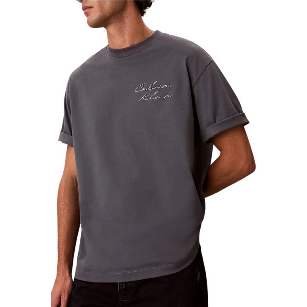 CALVIN KLEIN JEANS 16S APRIL GRAPHIC SEASONAL T-SHIRT ΜΠΛΟΥΖΑ ΑΝΔΡΙΚΗ GREY