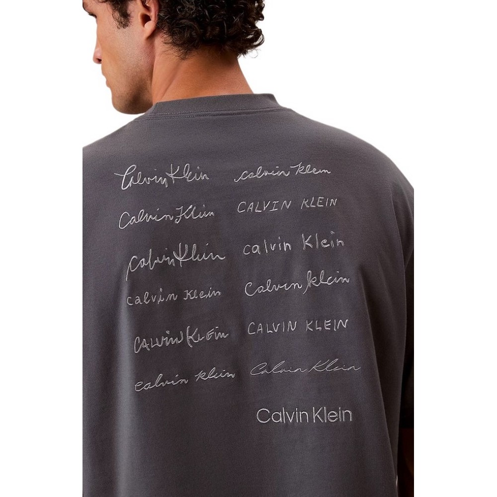CALVIN KLEIN JEANS 16S APRIL GRAPHIC SEASONAL T-SHIRT ΜΠΛΟΥΖΑ ΑΝΔΡΙΚΗ GREY