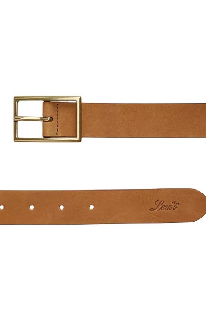 LEVIS® RECTANGLE BUCKLE BELT ΖΩΝΗ ΓΥΝΑΙΚΕΙΑ COGNAC