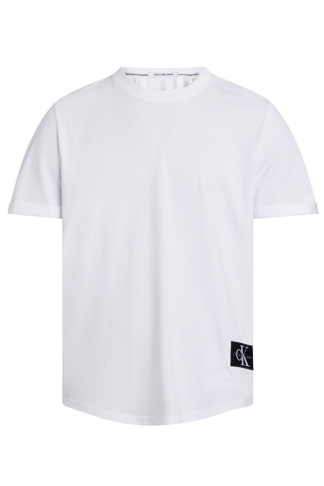 CALVIN KLEIN JEANS BADGE ROUND HEM TEE T-SHIRT ΑΝΔΡΙΚΟ WHITE