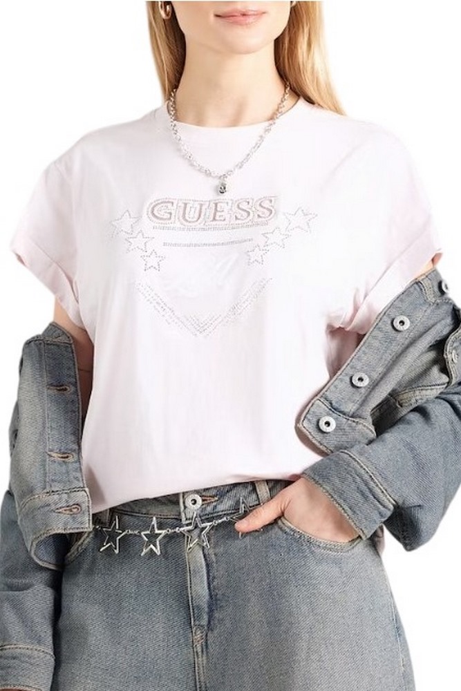 GUESS CN LA STARS TEE T-SHIRT  ΜΠΛΟΥΖΑ ΓΥΝΑΙΚΕΙΑ ROSE