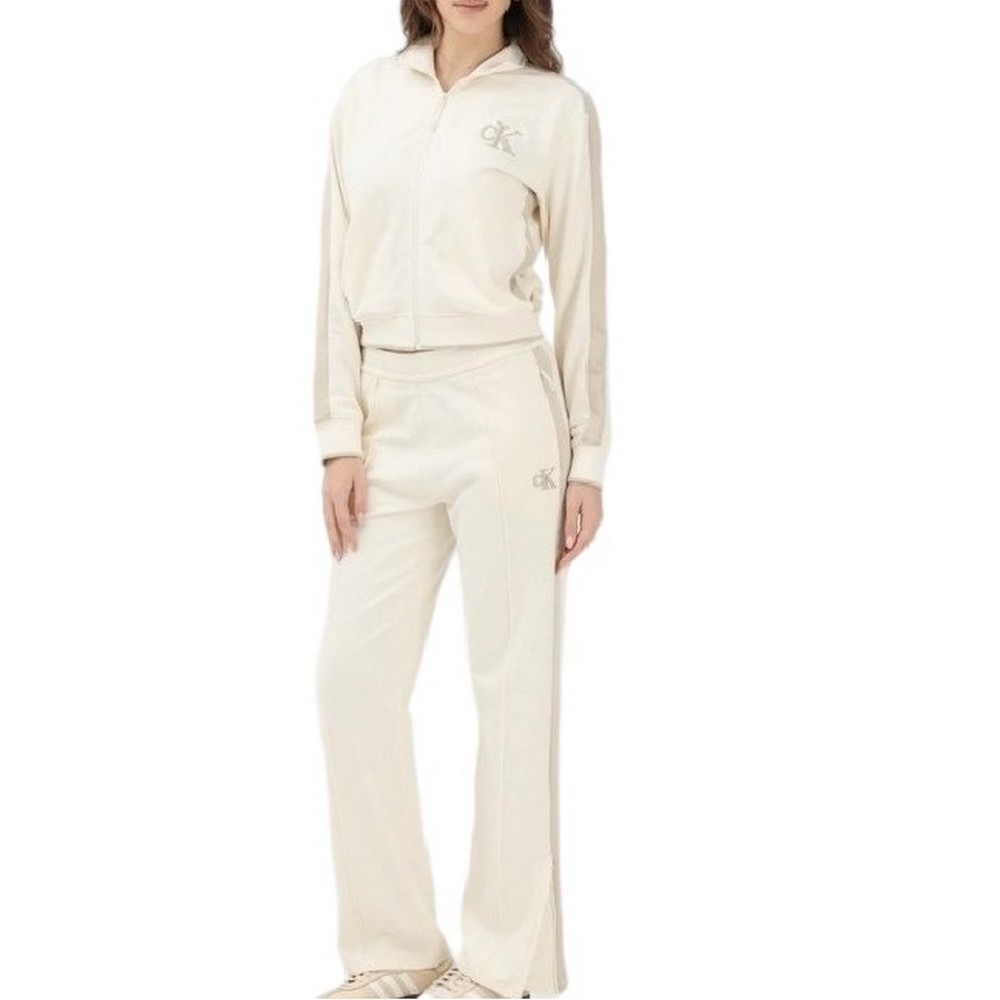 CALVIN KLEIN JEANS STRETCH TERRY TRACK PANT ΦΟΡΜΑ ΓΥΝΑΙΚΕΙΑ OFF WHITE