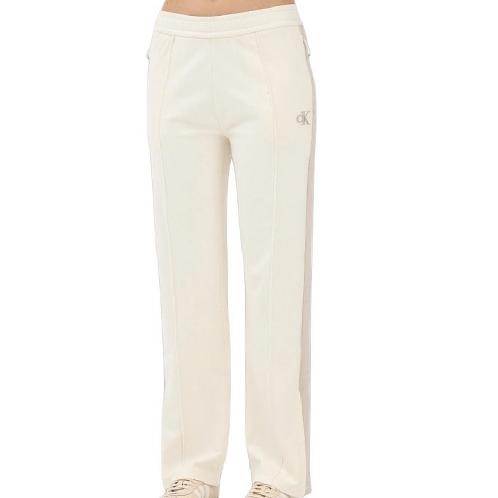 CALVIN KLEIN JEANS STRETCH TERRY TRACK PANT ΦΟΡΜΑ ΓΥΝΑΙΚΕΙΑ OFF WHITE