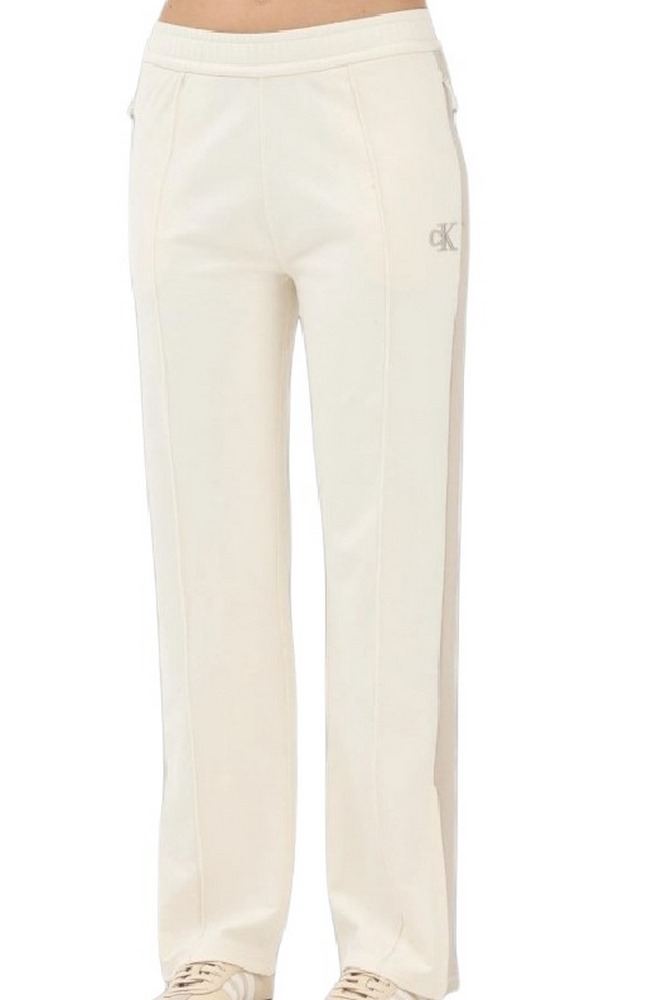 CALVIN KLEIN JEANS STRETCH TERRY TRACK PANT ΦΟΡΜΑ ΓΥΝΑΙΚΕΙΑ OFF WHITE