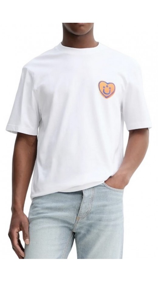 HUGO BOSS JERSEY NALENTINIO T-SHIRT ΜΠΛΟΥΖΑ ΑΝΔΡΙΚΗ WHITE