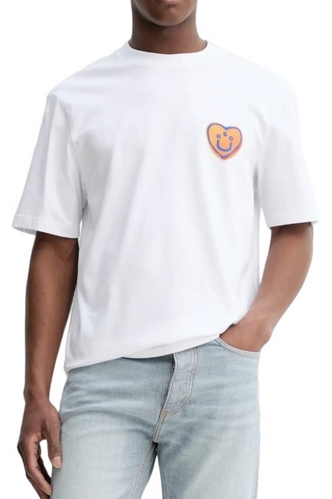 HUGO BOSS JERSEY NALENTINIO T-SHIRT ΜΠΛΟΥΖΑ ΑΝΔΡΙΚΗ WHITE