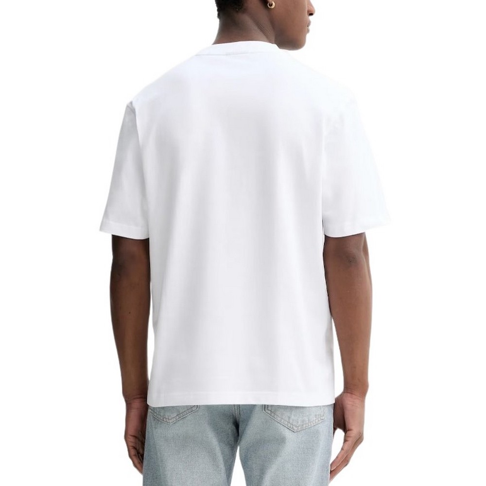 HUGO BOSS JERSEY NALENTINIO T-SHIRT ΜΠΛΟΥΖΑ ΑΝΔΡΙΚΗ WHITE