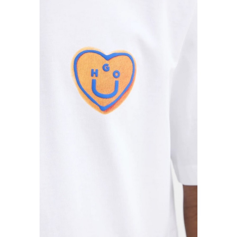 HUGO BOSS JERSEY NALENTINIO T-SHIRT ΜΠΛΟΥΖΑ ΑΝΔΡΙΚΗ WHITE