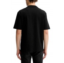 HUGO BOSS JERSEY NALENTINIO T-SHIRT ΜΠΛΟΥΖΑ ΑΝΔΡΙΚΗ BLACK