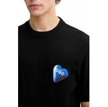 HUGO BOSS JERSEY NALENTINIO T-SHIRT ΜΠΛΟΥΖΑ ΑΝΔΡΙΚΗ BLACK