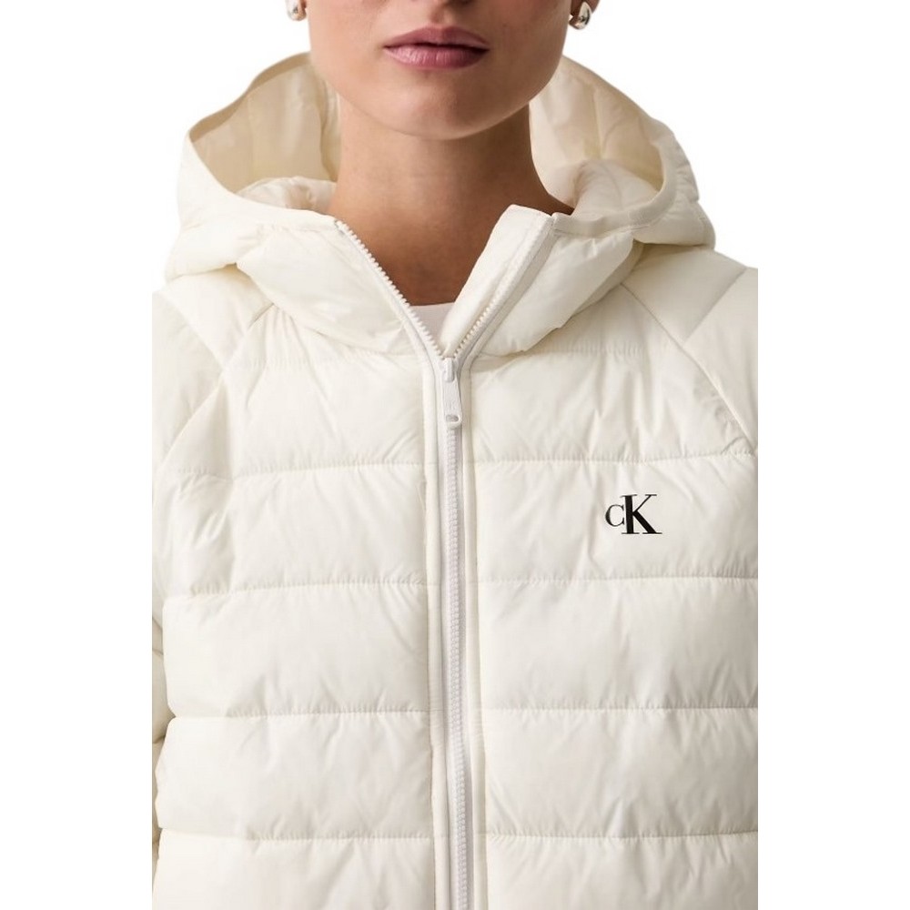 CALVIN KLEIN JEANS SHORT CK PACKABLE PUFFER JACKET ΜΠΟΥΦΑΝ ΓΥΝΑΙΚΕΙΟ OFF WHITE