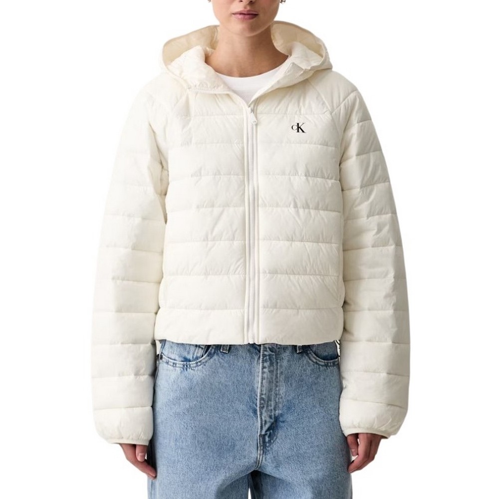 CALVIN KLEIN JEANS SHORT CK PACKABLE PUFFER JACKET ΜΠΟΥΦΑΝ ΓΥΝΑΙΚΕΙΟ OFF WHITE