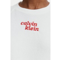 CALVIN KLEIN JEANS TOWEL TERRY CROPPED SWEATSHIRT T-SHIRT ΜΠΛΟΥΖΑ ΓΥΝΑΙΚΕΙΑ WHITE