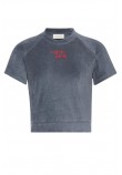 CALVIN KLEIN JEANS TOWEL TERRY CROPPED SWEATSHIRT T-SHIRT ΜΠΛΟΥΖΑ ΓΥΝΑΙΚΕΙΑ DARK GREY