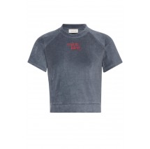CALVIN KLEIN JEANS TOWEL TERRY CROPPED SWEATSHIRT T-SHIRT ΜΠΛΟΥΖΑ ΓΥΝΑΙΚΕΙΑ DARK GREY