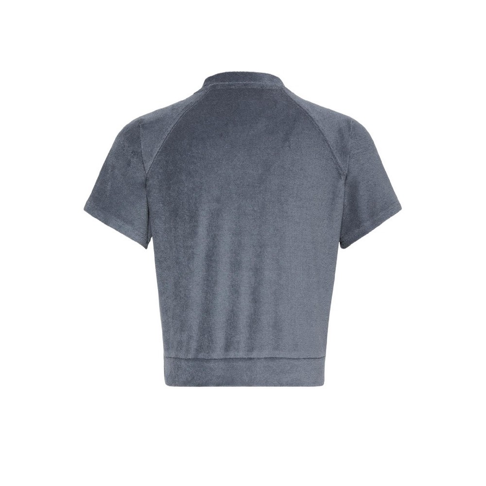 CALVIN KLEIN JEANS TOWEL TERRY CROPPED SWEATSHIRT T-SHIRT ΜΠΛΟΥΖΑ ΓΥΝΑΙΚΕΙΑ DARK GREY