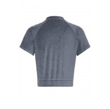 CALVIN KLEIN JEANS TOWEL TERRY CROPPED SWEATSHIRT T-SHIRT ΜΠΛΟΥΖΑ ΓΥΝΑΙΚΕΙΑ DARK GREY