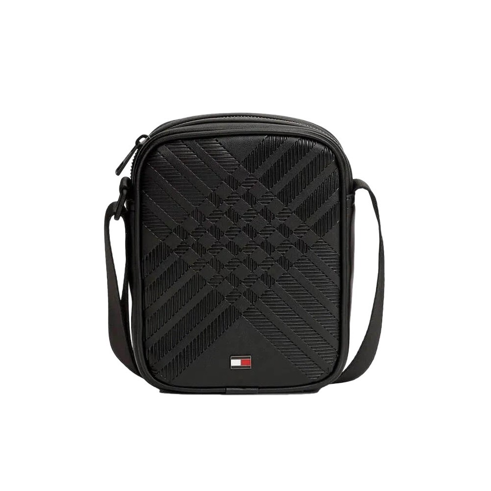 TOMMY HILFIGER CORP TEXTURE MINI REPORTER ΤΣΑΝΤΑ ΑΝΔΡΙΚΗ BLACK
