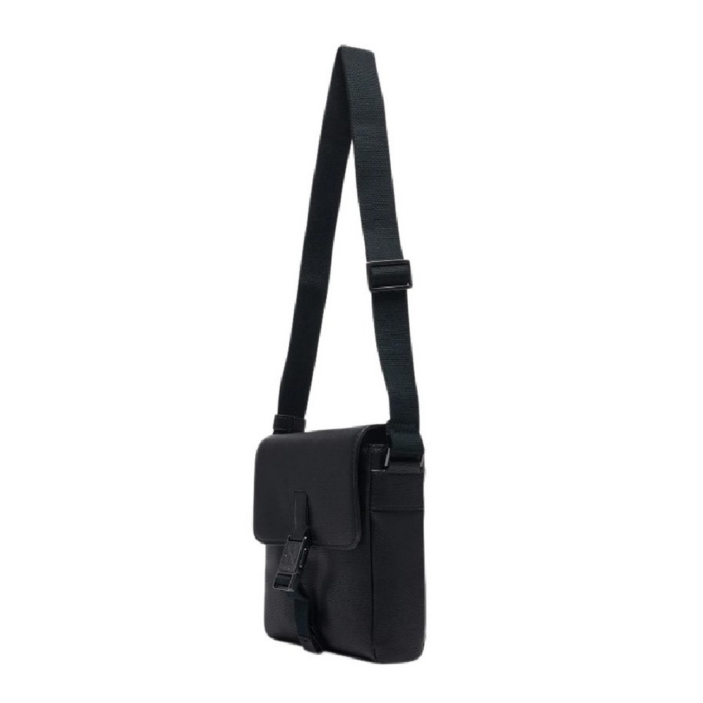 CALVIN KLEIN EMBLEM HW FLAP REPORTER ΤΣΑΝΤΑ ΑΝΔΡΙΚΗ BLACK