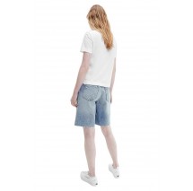 CALVIN KLEIN JEANS SHRUNKEN INSTITUTIONAL TEE T-SHIRT ΓΥΝΑΙΚΕΙΟ WHITE