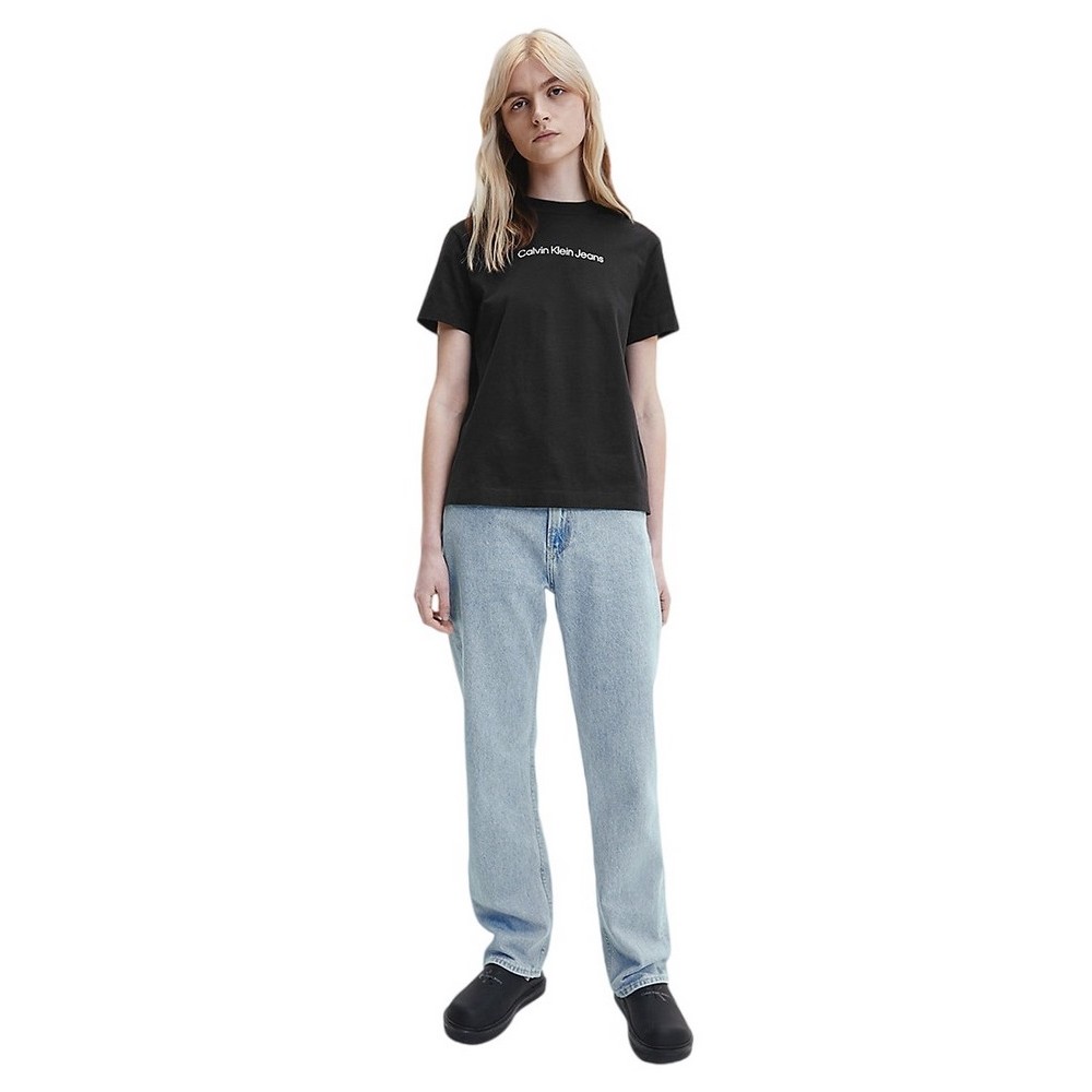 CALVIN KLEIN JEANS SHRUNKEN INSTITUTIONAL TEE T-SHIRT ΓΥΝΑΙΚΕΙΟ BLACK