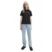 CALVIN KLEIN JEANS SHRUNKEN INSTITUTIONAL TEE T-SHIRT ΓΥΝΑΙΚΕΙΟ BLACK