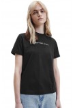 CALVIN KLEIN JEANS SHRUNKEN INSTITUTIONAL TEE T-SHIRT ΓΥΝΑΙΚΕΙΟ BLACK