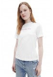 CALVIN KLEIN JEANS SHRUNKEN INSTITUTIONAL TEE T-SHIRT ΓΥΝΑΙΚΕΙΟ J20J219918 WHITE