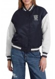GUESS JEANS VARSITY WITH EMBROIDERY ΜΠΟΥΦΑΝ ΓΥΝΑΙΚΕΙΟ DARK NAVY