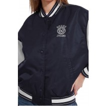 GUESS JEANS VARSITY WITH EMBROIDERY ΜΠΟΥΦΑΝ ΓΥΝΑΙΚΕΙΟ DARK NAVY