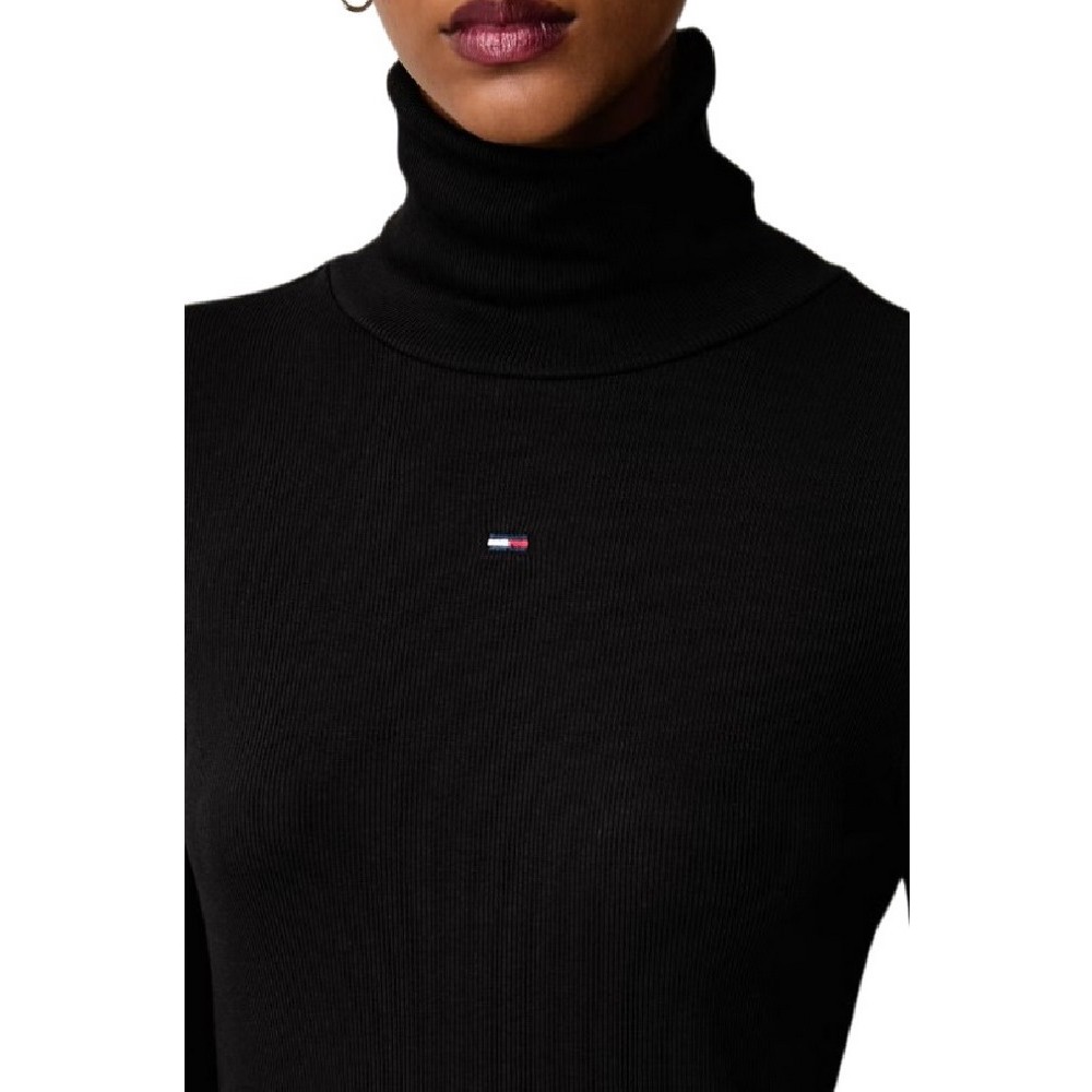 TOMMY JEANS TURTLNCK BODYCON MIDI DRESS ΦΟΡΕΜΑ ΓΥΝΑΙΚΕΙΟ BLACK