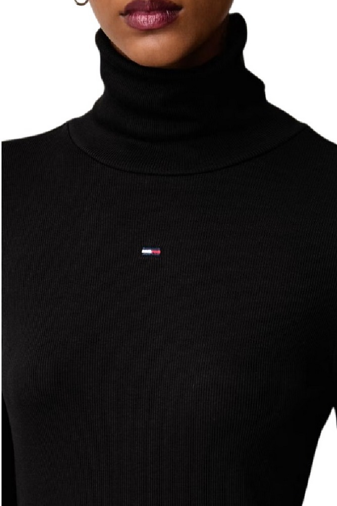 TOMMY JEANS TURTLNCK BODYCON MIDI DRESS ΦΟΡΕΜΑ ΓΥΝΑΙΚΕΙΟ BLACK