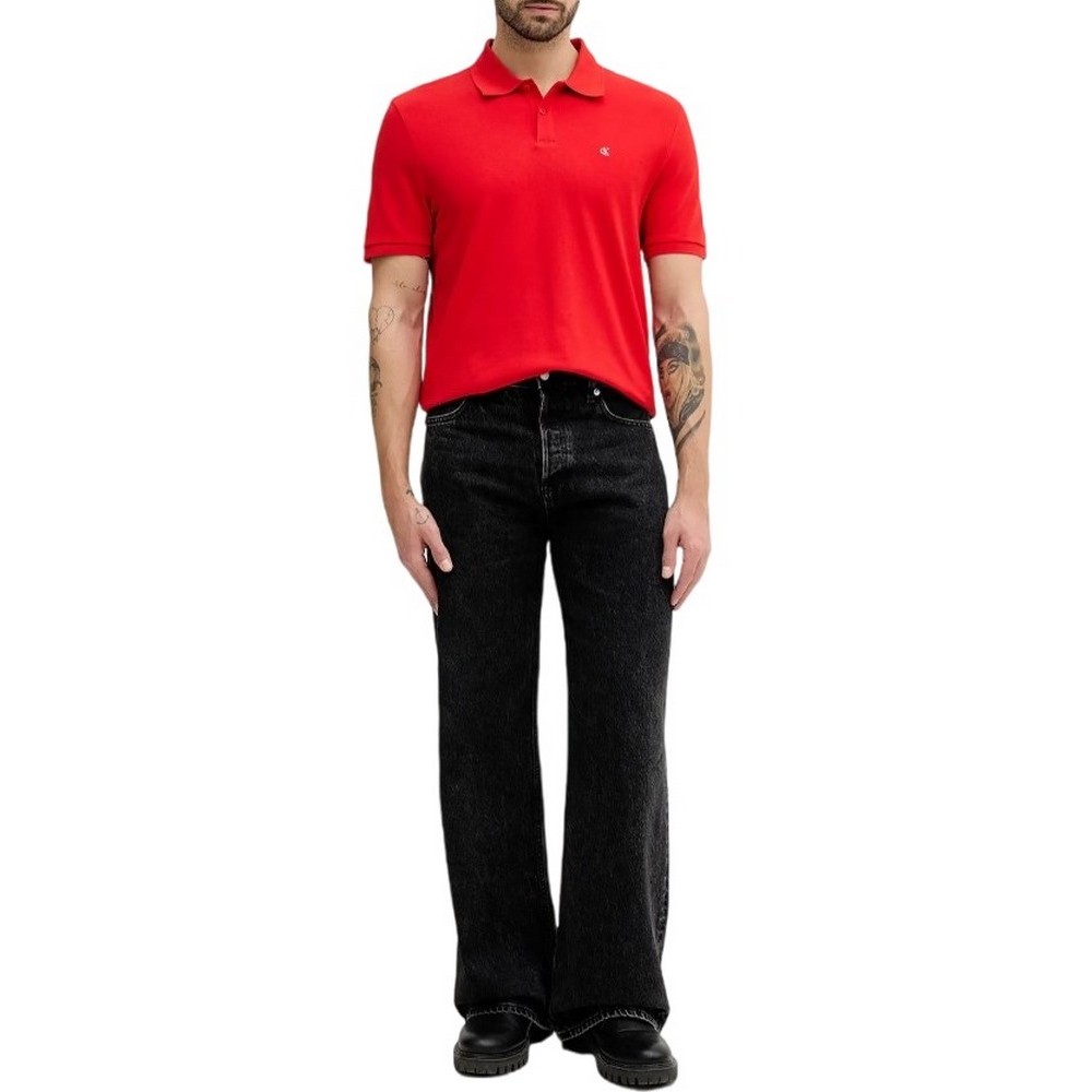 CALVIN KLEIN JEANS CASUAL PIQUE CLASSIC POLO T-SHIRT ΜΠΛΟΥΖΑ ΑΝΔΡΙΚΗ RED