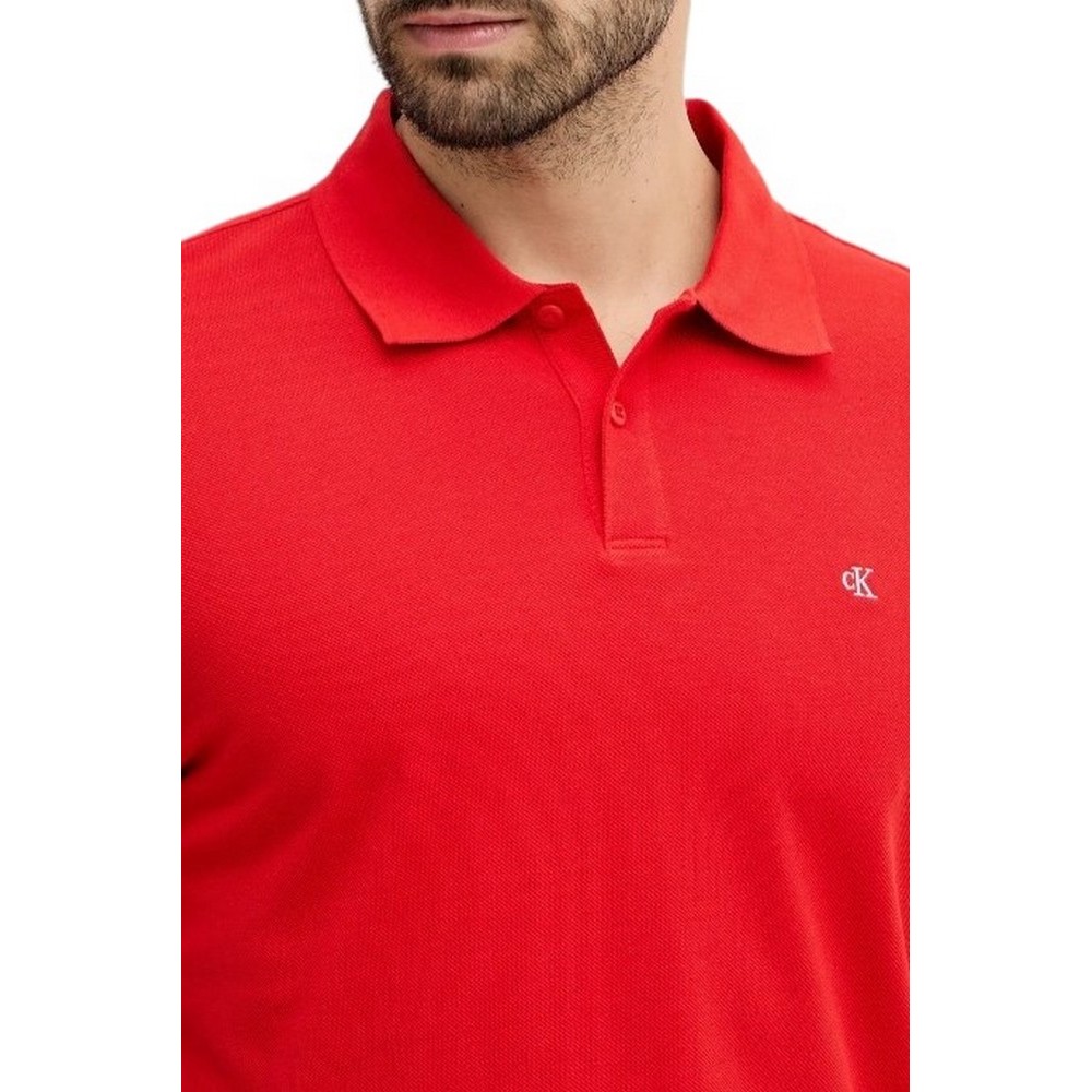 CALVIN KLEIN JEANS CASUAL PIQUE CLASSIC POLO T-SHIRT ΜΠΛΟΥΖΑ ΑΝΔΡΙΚΗ RED