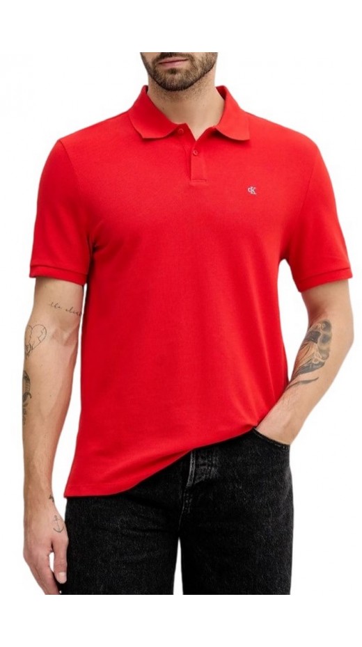 CALVIN KLEIN JEANS CASUAL PIQUE CLASSIC POLO T-SHIRT ΜΠΛΟΥΖΑ ΑΝΔΡΙΚΗ RED