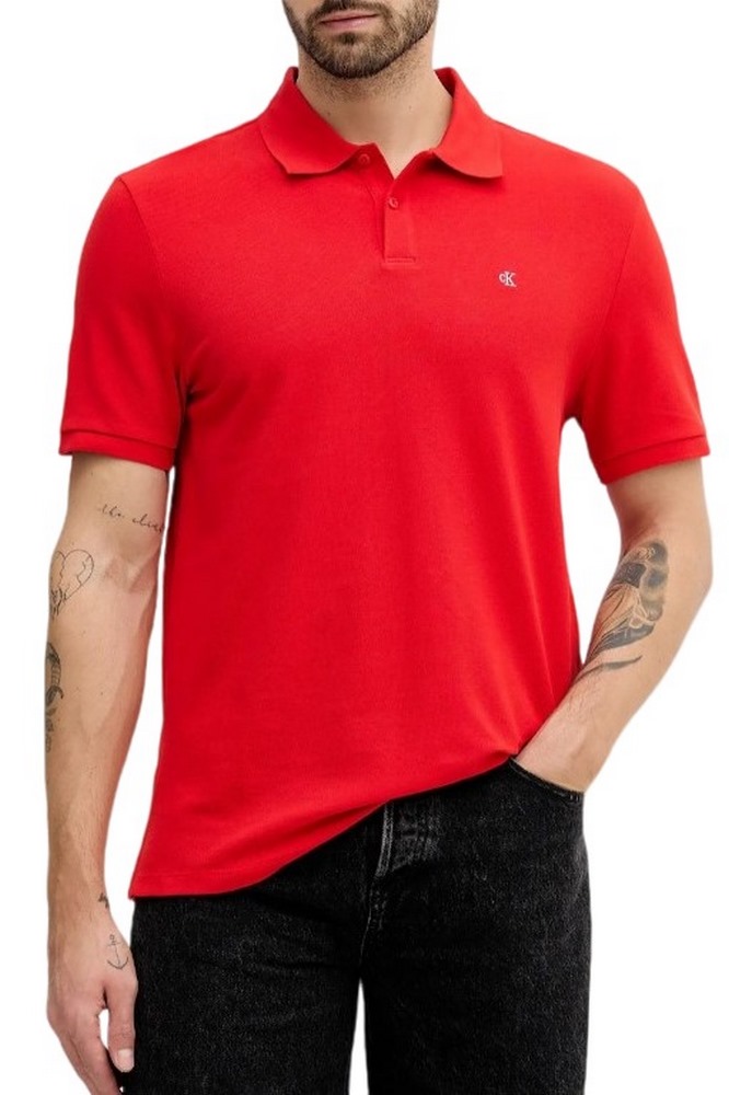 CALVIN KLEIN JEANS CASUAL PIQUE CLASSIC POLO T-SHIRT ΜΠΛΟΥΖΑ ΑΝΔΡΙΚΗ RED