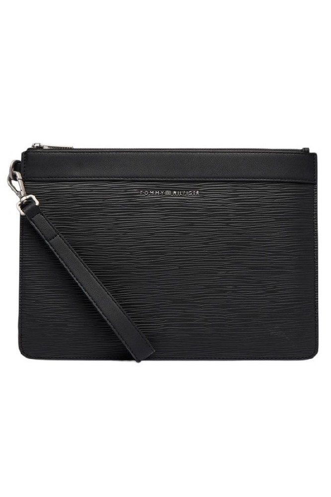 TOMMY HILFIGER BUSINESS SAFFIANO POUCH ΤΣΑΝΤΑ ΑΝΔΡΙΚΗ BLACK