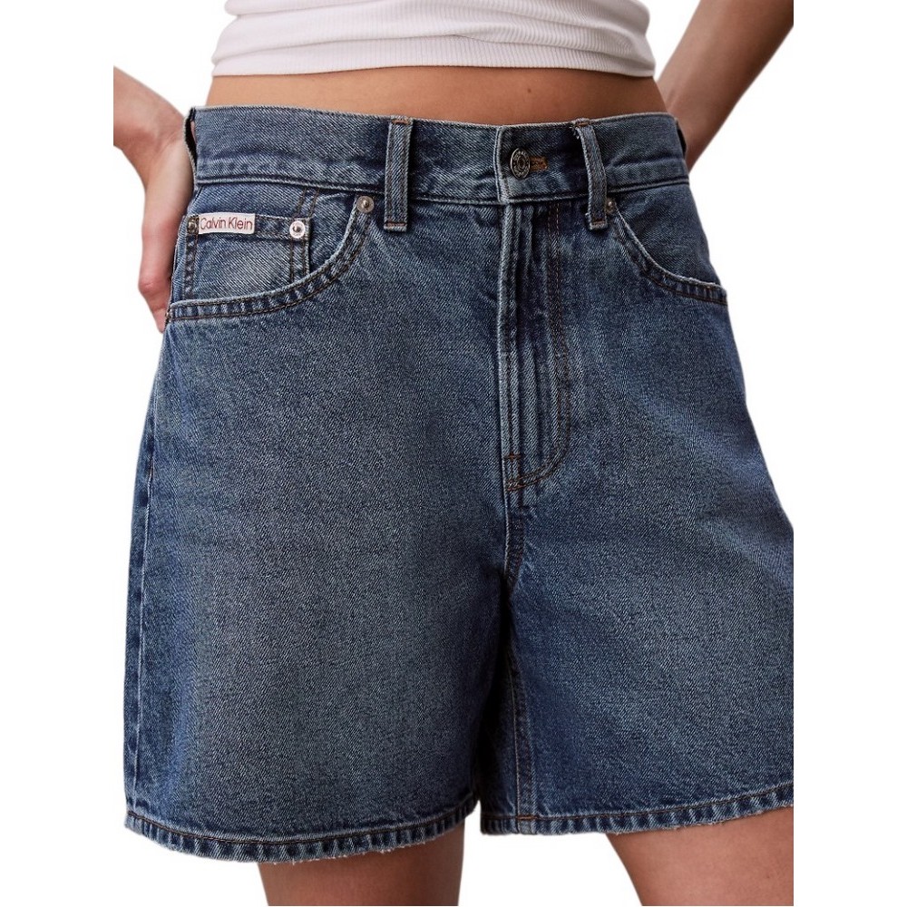 CALVIN KLEIN JEANS HI RISE A-LINE SHORT ΤΖΙΝ ΣΟΡΤΣ ΓΥΝΑΙΚΕΙΟ BLUΕ DENIM