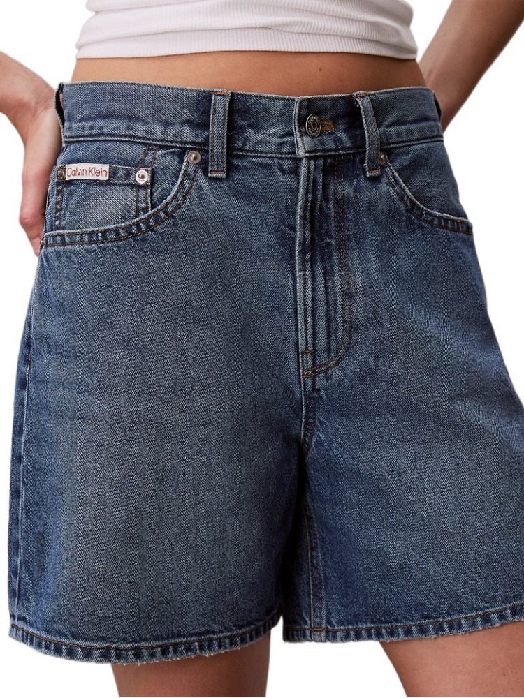 CALVIN KLEIN JEANS HI RISE A-LINE SHORT ΤΖΙΝ ΣΟΡΤΣ ΓΥΝΑΙΚΕΙΟ BLUΕ DENIM