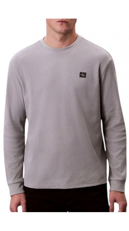 CALVIN KLEIN JEANS WAFFLE BADGE CREWNK TEE ΜΠΛΟΥΖΑ ΑΝΔΡΙΚΗ GREY