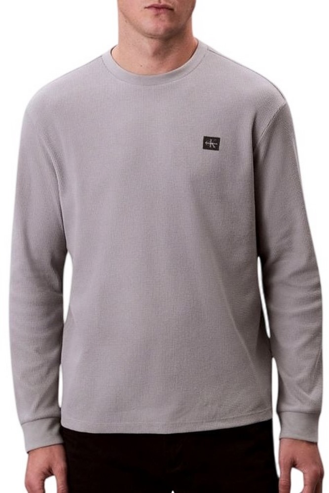 CALVIN KLEIN JEANS WAFFLE BADGE CREWNK TEE ΜΠΛΟΥΖΑ ΑΝΔΡΙΚΗ GREY
